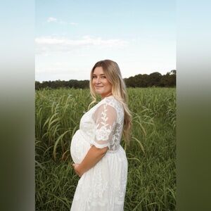 Amazon White Lace Maxi Dress